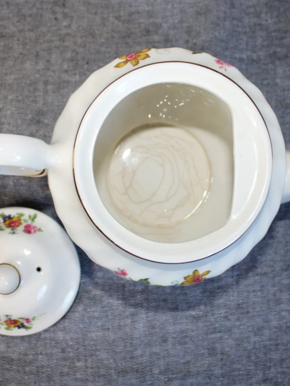 Vtg/MCM Sadler 'Windsor' Floral Teapot w/ Lid